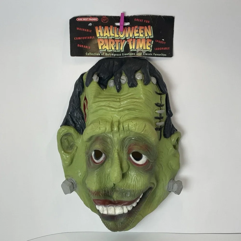 RARE VTG Frankenstein Halloween Latex Mask By Rev‎ Made In Mexico KBF With Tag